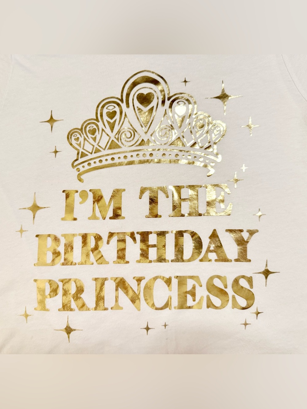 Gold Foil "I'm The Birthday Princess" Kids Tee